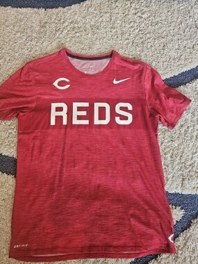 Nike Red Short Sleeve Kids' Tee with White Logos